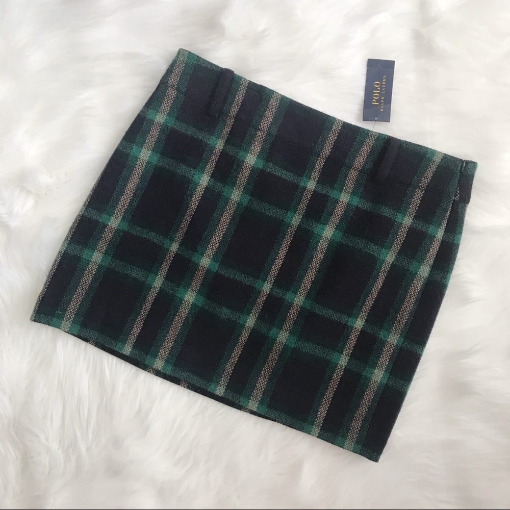 NWT POLO Ralph Lauren Wool Plaid Skirt
